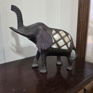 Brass Elephant With Inlay And Free Gift